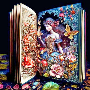 Fairy In The Book 30*30CM(Canvas) Full Round Drill Diamond Painting