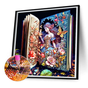 Fairy In The Book 30*30CM(Canvas) Full Round Drill Diamond Painting