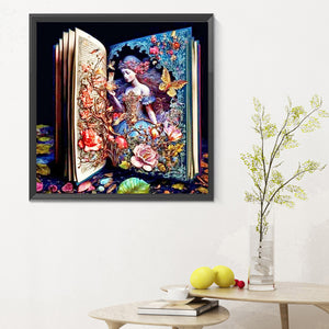 Fairy In The Book 30*30CM(Canvas) Full Round Drill Diamond Painting