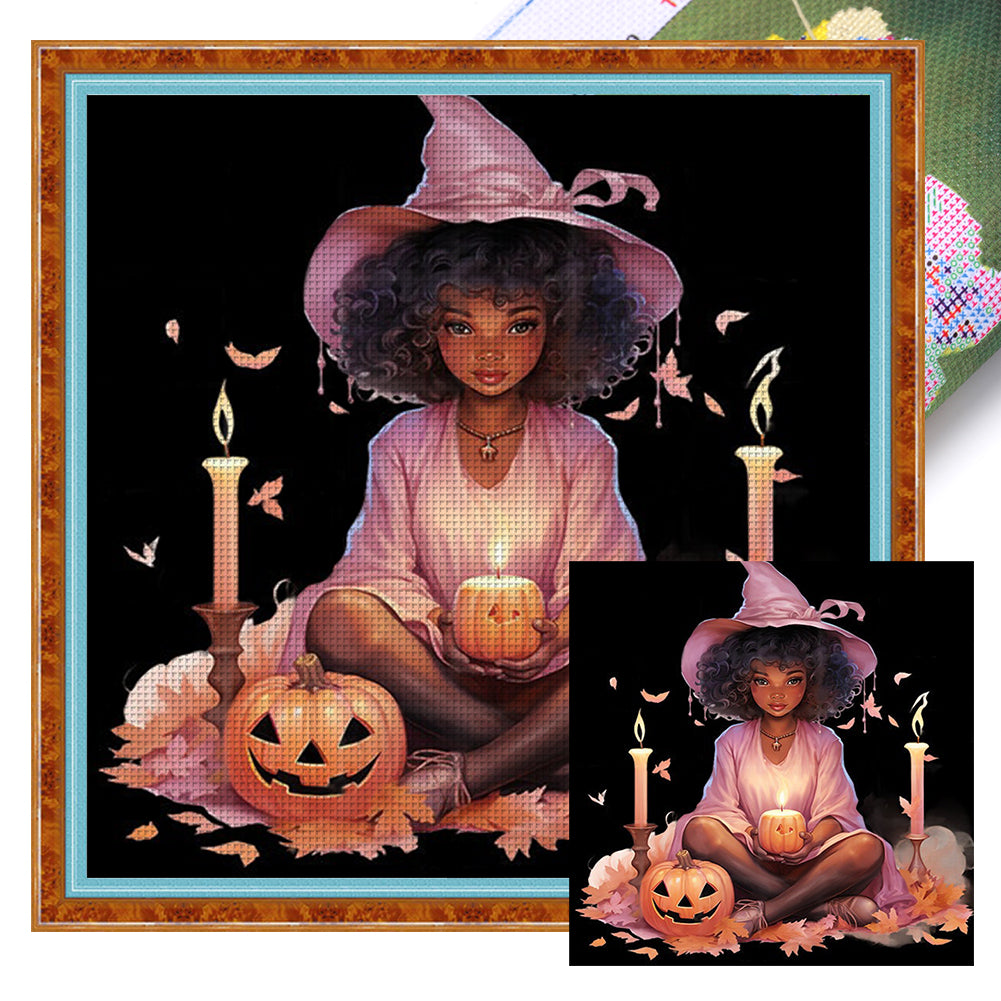 Yishu - Witch - 50*50CM 11CT 3 Stamped Cross Stitch