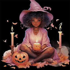 Yishu - Witch - 50*50CM 11CT 3 Stamped Cross Stitch