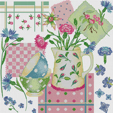 Load image into Gallery viewer, Joy Sunday - Flower Kitchen - 34*34CM 14CT 2 Stamped Cross Stitch
