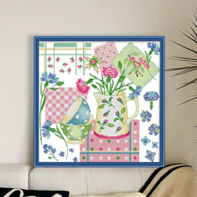 Load image into Gallery viewer, Joy Sunday - Flower Kitchen - 34*34CM 14CT 2 Stamped Cross Stitch
