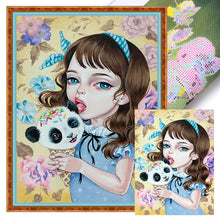 Load image into Gallery viewer, Yishu - Girl - 40*56CM 11CT 3 Stamped Cross Stitch
