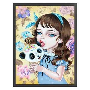 Yishu - Girl - 40*56CM 11CT 3 Stamped Cross Stitch