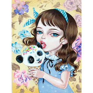 Yishu - Girl - 40*56CM 11CT 3 Stamped Cross Stitch