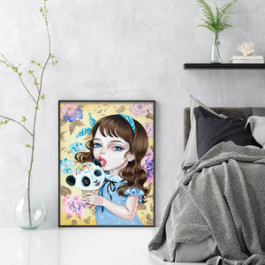 Yishu - Girl - 40*56CM 11CT 3 Stamped Cross Stitch