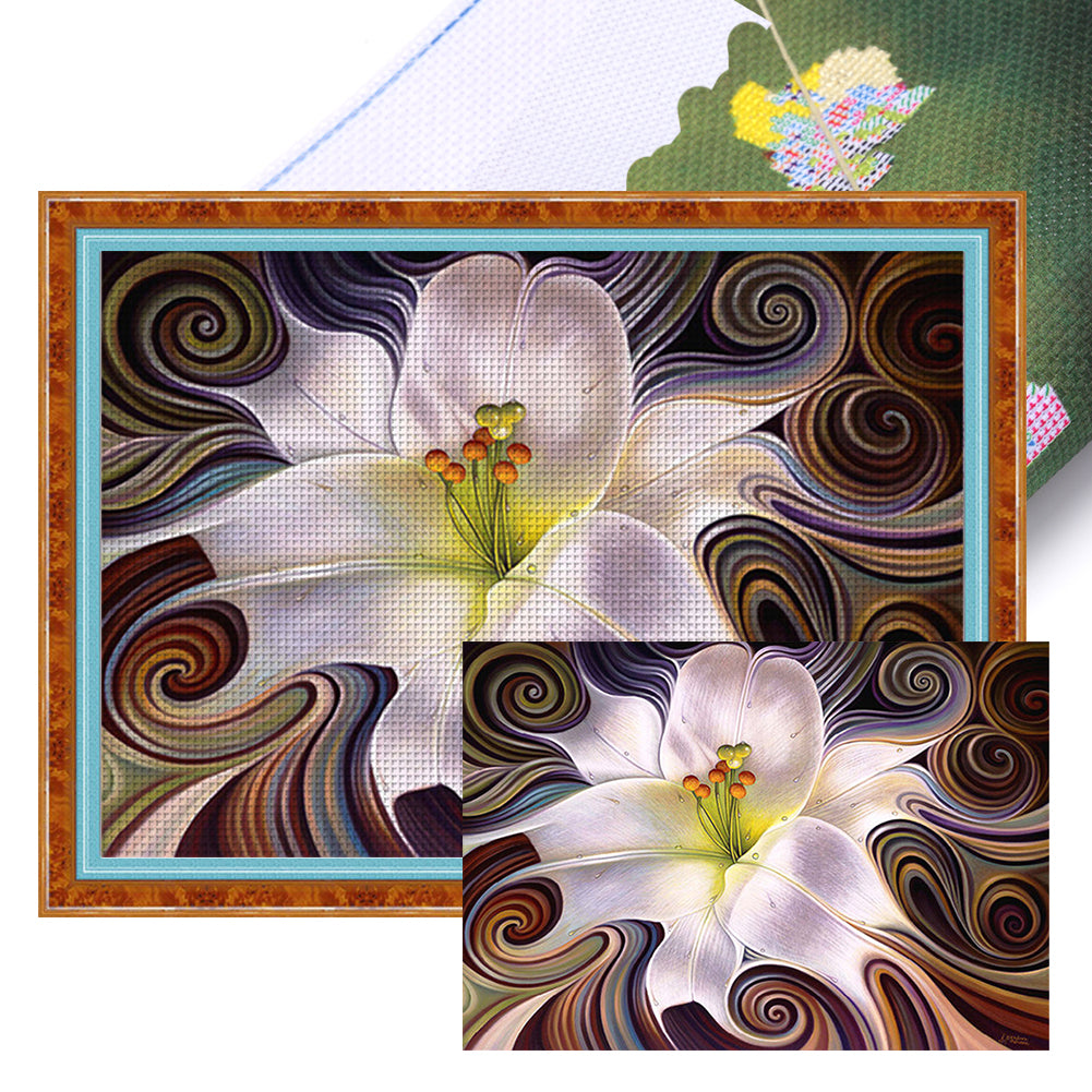 Yishu - Abstract Flowers - 60*45CM 11CT 3 Stamped Cross Stitch