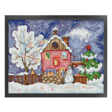 Load image into Gallery viewer, Joy Sunday - Christmas House - 36*28CM 14CT 2 Stamped Cross Stitch
