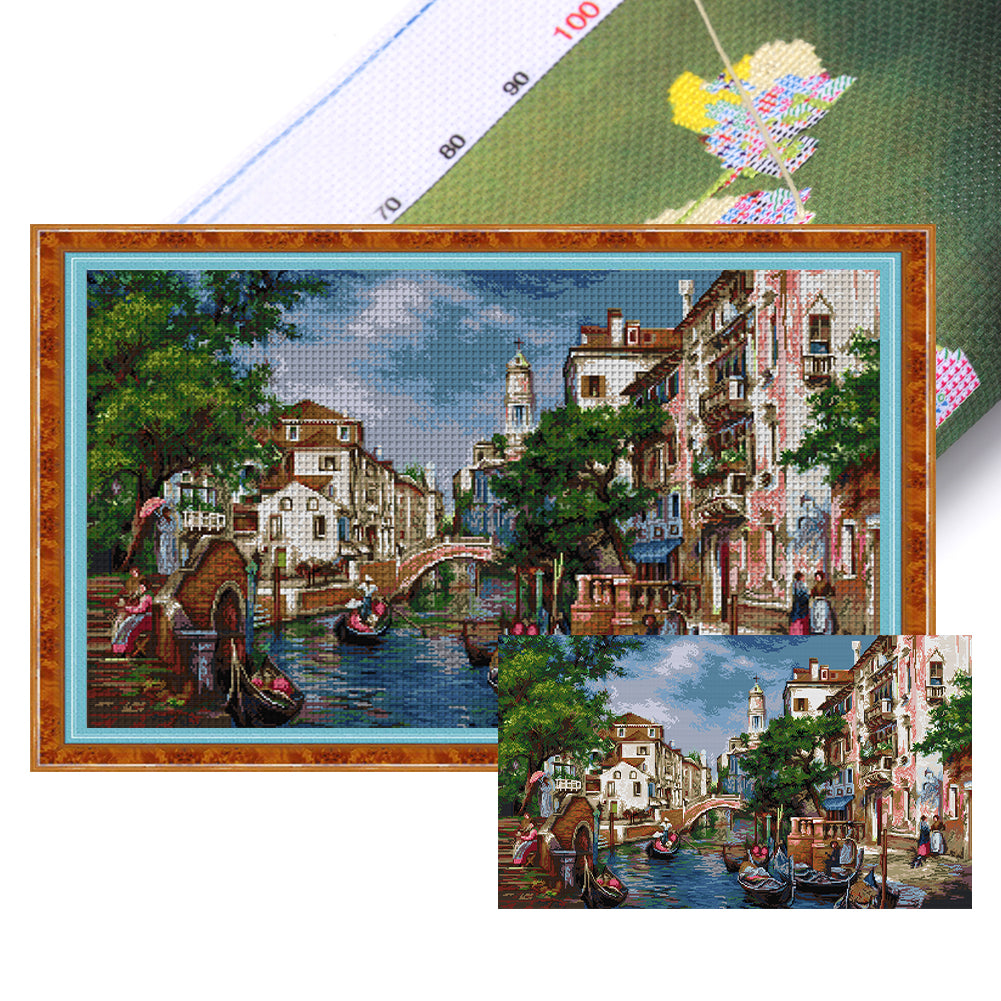 Joy Sunday - Streets Of S?o Paulo - 79*50CM 14CT 2 Stamped Cross Stitch