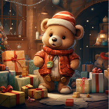Load image into Gallery viewer, Christmas Gift Bear 40*40CM(Picture) Full Round Drill Diamond Painting
