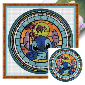 DIY - Glass Painting - Stitch - 40*40CM 11CT 3 Stamped Cross Stitch