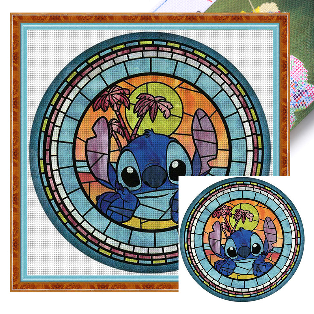 DIY - Glass Painting - Stitch - 40*40CM 11CT 3 Stamped Cross Stitch