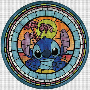 DIY - Glass Painting - Stitch - 40*40CM 11CT 3 Stamped Cross Stitch