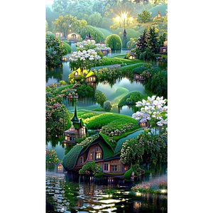 Dreamlike Greenery 40*70CM(Picture) Full Round Drill Diamond Painting