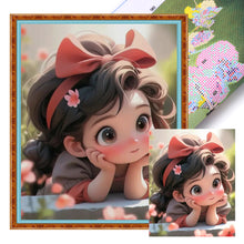 Load image into Gallery viewer, DIY - Little Girl With A Red Bow - 40*50CM 11CT 3 Stamped Cross Stitch
