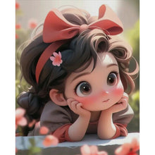 Load image into Gallery viewer, DIY - Little Girl With A Red Bow - 40*50CM 11CT 3 Stamped Cross Stitch
