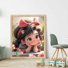 Load image into Gallery viewer, DIY - Little Girl With A Red Bow - 40*50CM 11CT 3 Stamped Cross Stitch
