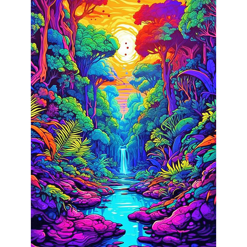 Rainbow Jungle 30*40CM(Canvas) Full Round Drill Diamond Painting