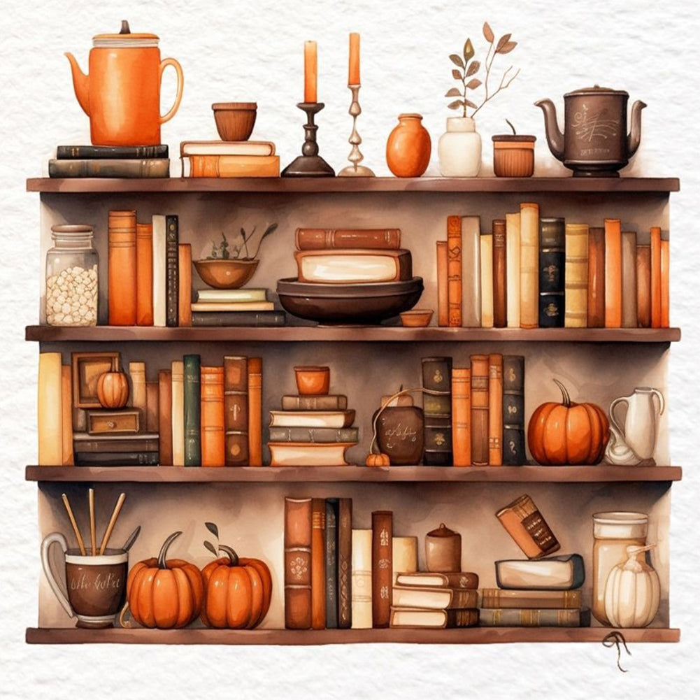 Locker And Pumpkin 40*40CM(Canvas) Full Round Drill Diamond Painting