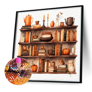 Locker And Pumpkin 40*40CM(Canvas) Full Round Drill Diamond Painting