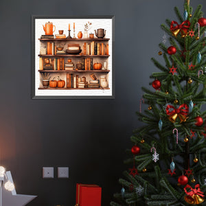Locker And Pumpkin 40*40CM(Canvas) Full Round Drill Diamond Painting