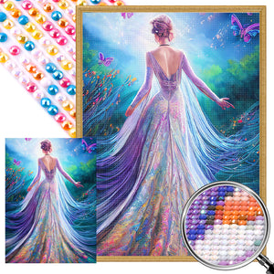 Garden Princess Back 40*55CM(Picture) Full Round Drill Diamond Painting