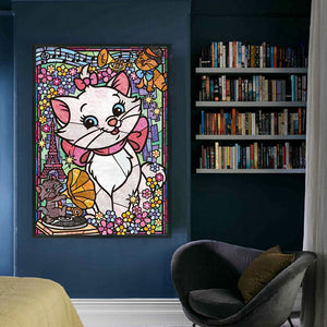 Yishu - Marie Cat - 50*70CM 11CT 3 Stamped Cross Stitch