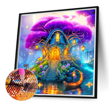 Load image into Gallery viewer, Tranquil Purple Tree House 40*40CM(Canvas) Full Round Drill Diamond Painting
