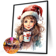 Load image into Gallery viewer, Little Girl Drinking Coffee 30*40CM(Canvas) Full Round Drill Diamond Painting
