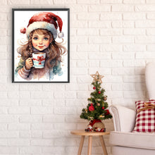 Load image into Gallery viewer, Little Girl Drinking Coffee 30*40CM(Canvas) Full Round Drill Diamond Painting
