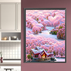 Dreamy Cloud Town 50*65CM(Picture) Full Round Drill Diamond Painting