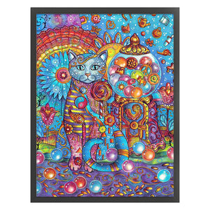 Yishu - Jewel Cat - 45*60CM 11CT 3 Stamped Cross Stitch