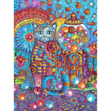 Load image into Gallery viewer, Yishu - Jewel Cat - 45*60CM 11CT 3 Stamped Cross Stitch
