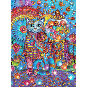 Yishu - Jewel Cat - 45*60CM 11CT 3 Stamped Cross Stitch