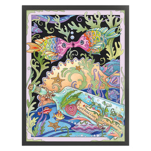 Yishu - Illustrated Fish - 50*68CM 11CT 3 Stamped Cross Stitch