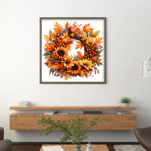 Load image into Gallery viewer, Huancan - Autumn Wreath - 40*40CM 11CT 3 Stamped Cross Stitch
