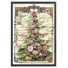 Load image into Gallery viewer, Huancan - Retro Poster - Rose Christmas Tree - 45*65CM 11CT 3 Stamped Cross Stitch
