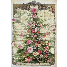 Load image into Gallery viewer, Huancan - Retro Poster - Rose Christmas Tree - 45*65CM 11CT 3 Stamped Cross Stitch
