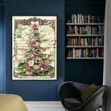 Load image into Gallery viewer, Huancan - Retro Poster - Rose Christmas Tree - 45*65CM 11CT 3 Stamped Cross Stitch
