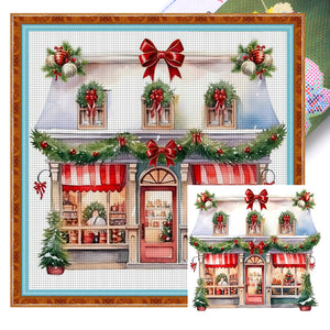 Huancan - Christmas Shop - 50*50CM 11CT 3 Stamped Cross Stitch