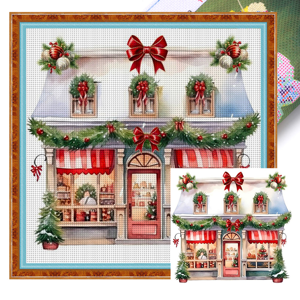 Huancan - Christmas Shop - 50*50CM 11CT 3 Stamped Cross Stitch