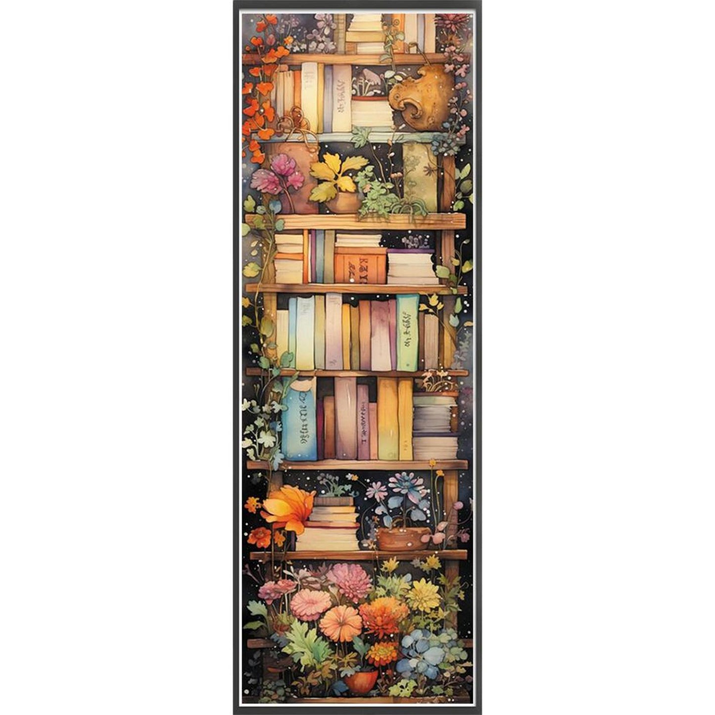 Stack Of Flower Books - Full 11CT Stamped Cross Stitch 30x80CM - Huacan