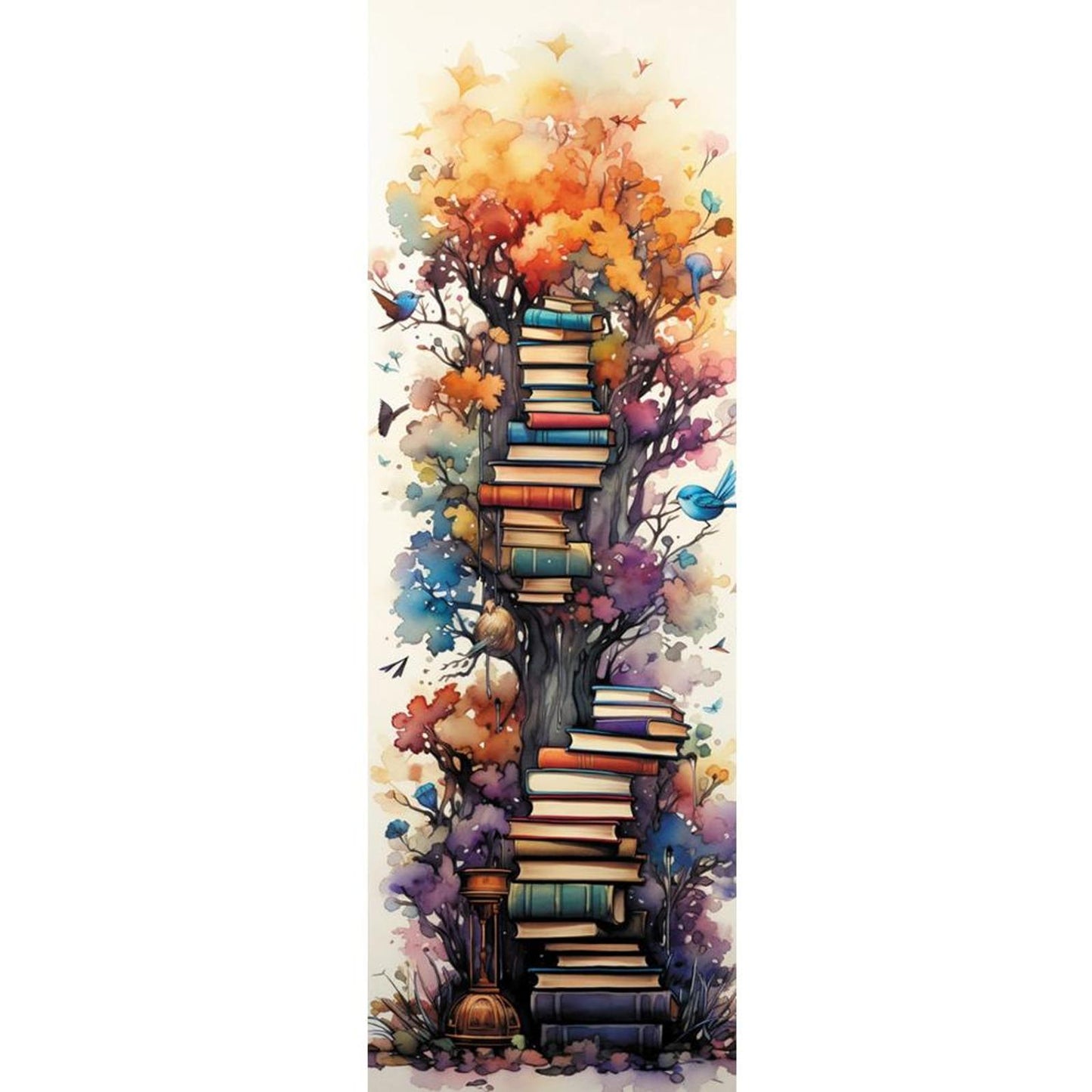 Stack Of Flower Books - Full 11CT Stamped Cross Stitch 30x80CM - Huacan
