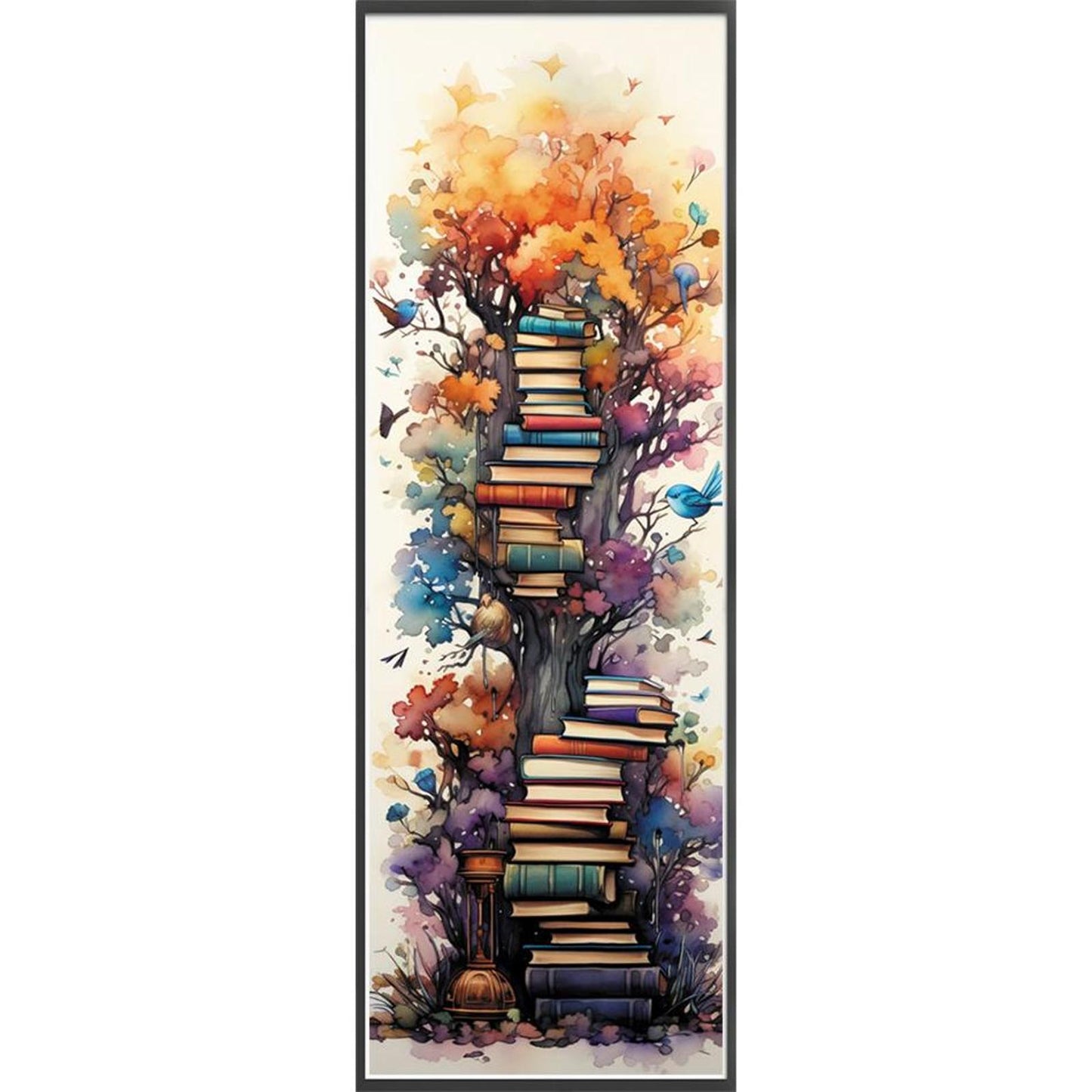Stack Of Flower Books - Full 11CT Stamped Cross Stitch 30x80CM - Huacan