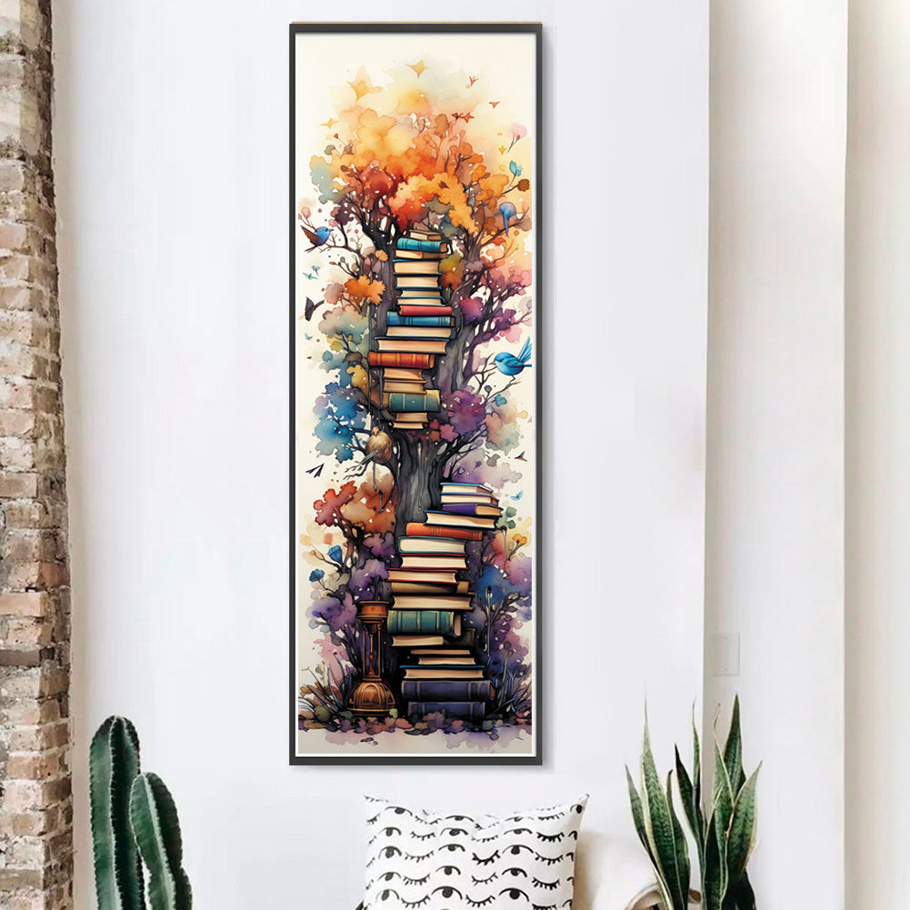 Stack Of Flower Books - Full 11CT Stamped Cross Stitch 30x80CM - Huacan