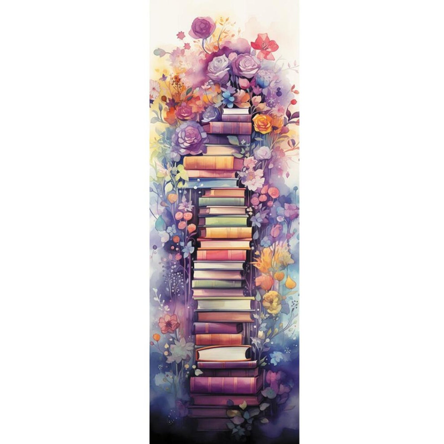 Stack Of Flower Books - Full 11CT Stamped Cross Stitch 30x80CM - Huacan