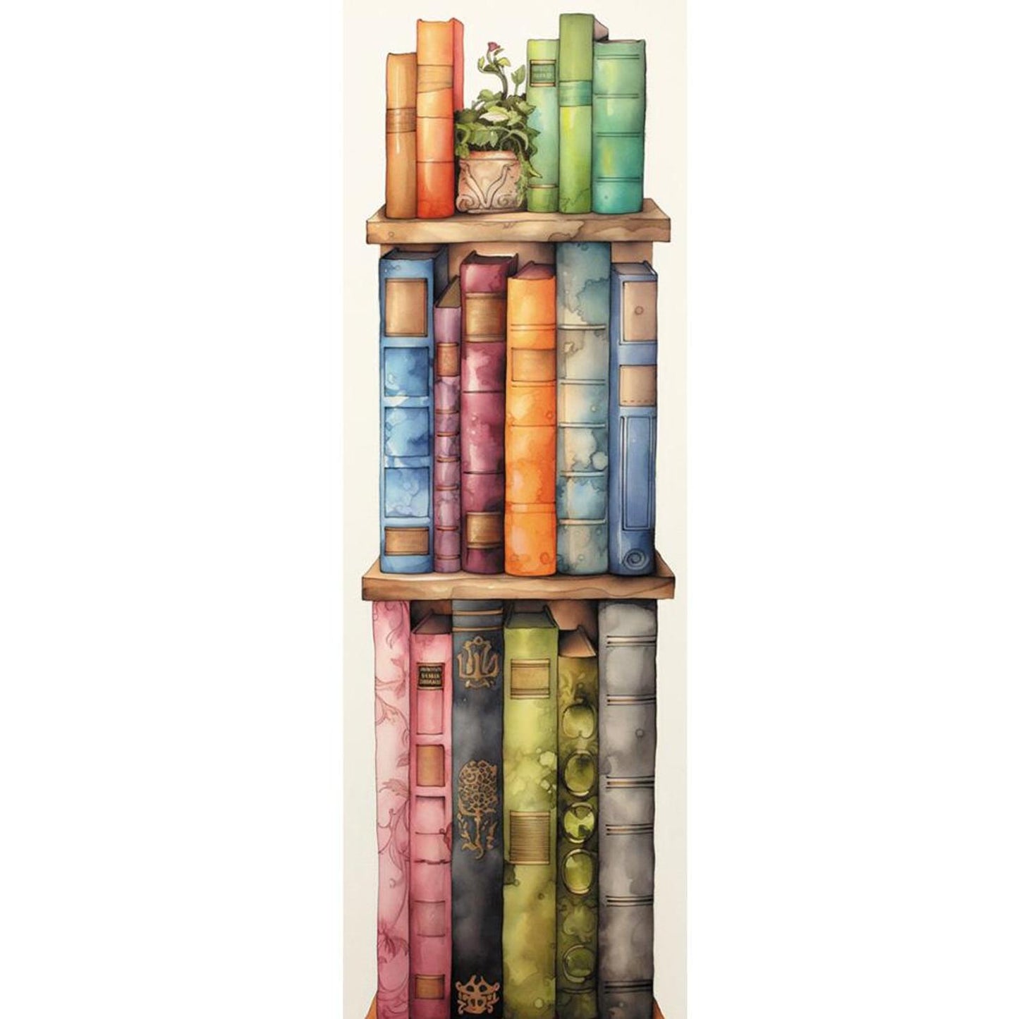 Stack Of Flower Books - Full 11CT Stamped Cross Stitch 30x80CM - Huacan
