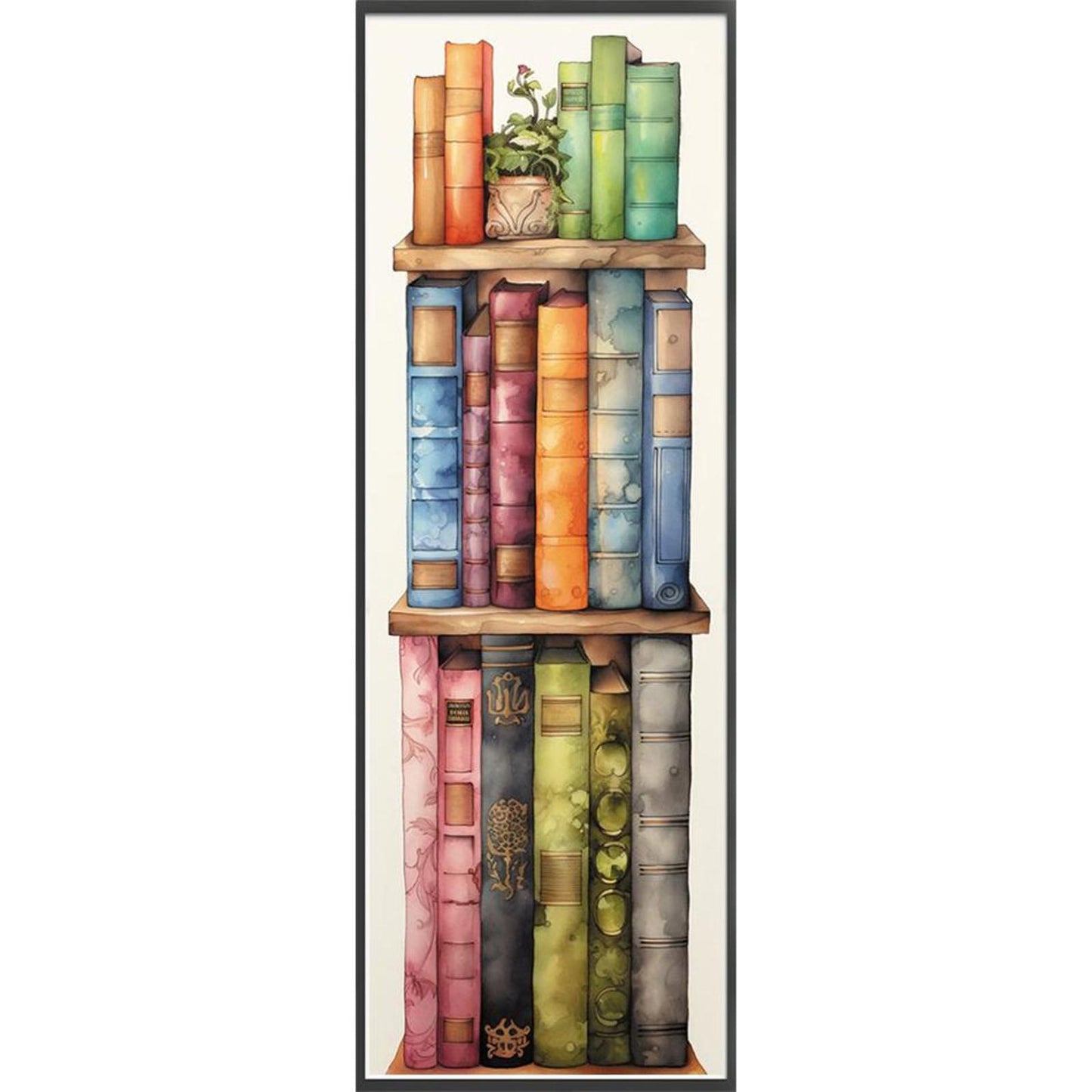 Stack Of Flower Books - Full 11CT Stamped Cross Stitch 30x80CM - Huacan