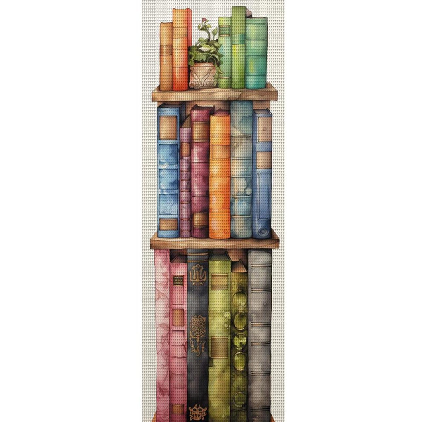 Stack Of Flower Books - Full 11CT Stamped Cross Stitch 30x80CM - Huacan